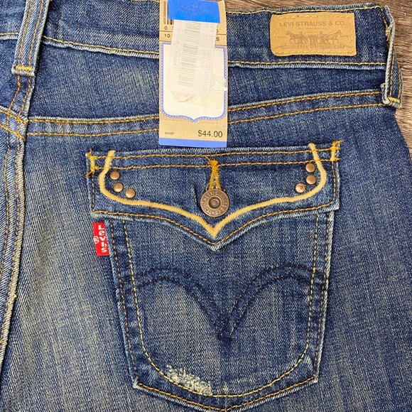 Vintage Levis 515 Boot Cut Womens Jeans Button Flap Pockets Dark Wash Sz 10M NWT - Picture 7 of 12